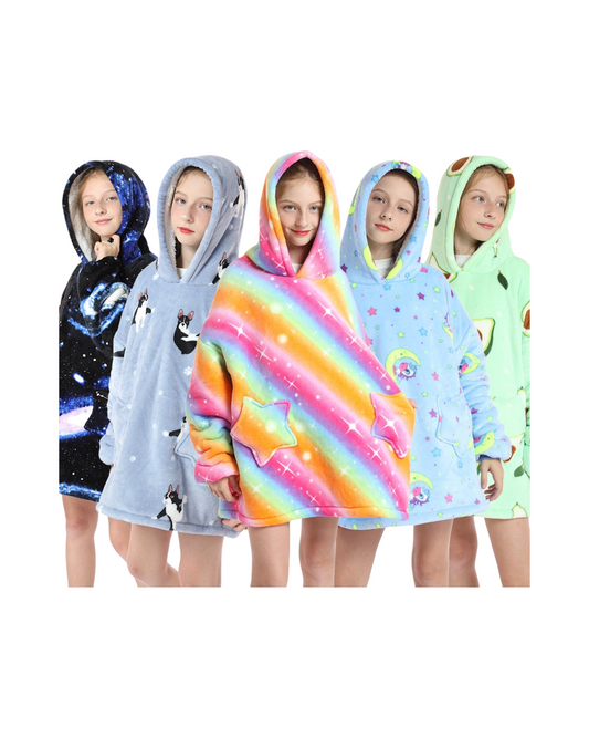 Oversized Fluffy Kids Oodie Blanket – Ultra-Soft & Warm