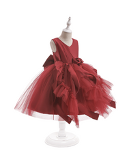 Red and Green Christmas Party Skater Dress for Girls