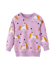 Magical Unicorn Crewneck Sweatshirt Girls Long Sleeve Graphic Top