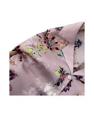 Floral Print Satin Short Sleeve Pajama Set Women Shorty Sleepwear Loungewear