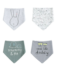 Two-Piece Baby Feeding Bibs Set with Design