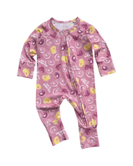 Long Sleeve Cotton Baby Romper With Front Zipper