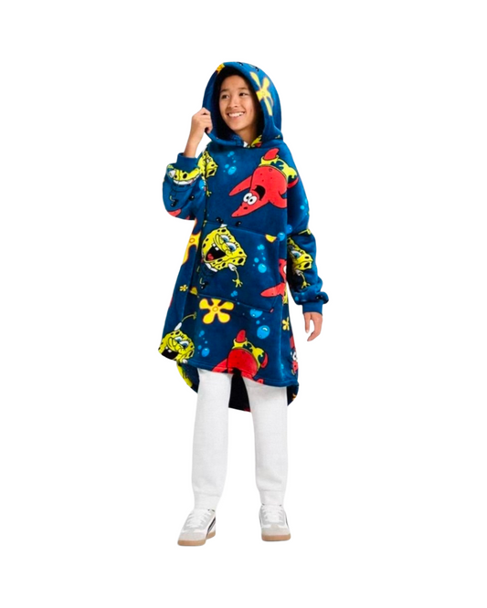 Kids Cartoon Character Oodie – Warm Fleece Oversized Hoodie