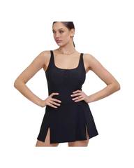 Button-Front Skater Mini Dress for Women