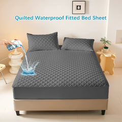 Deep Pocket Waterproof Fitted Bed Sheet – Premium Soft Quilted Mattress