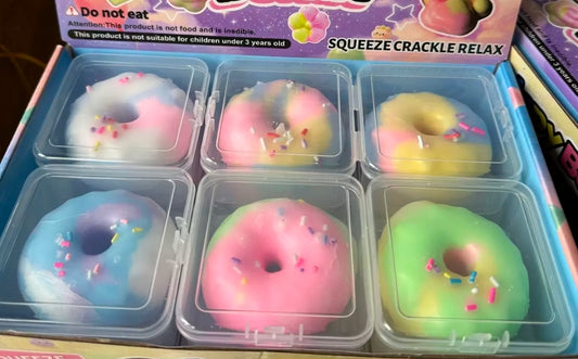 Glitter Dumpling & Donut Squishy Stress Balls (6-Pack) – Cute Sensory Fidget Toys for Anxiety Relief & Party Favors