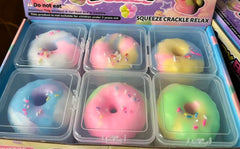 Glitter Dumpling & Donut Squishy Stress Balls (6-Pack) – Cute Sensory Fidget Toys for Anxiety Relief & Party Favors