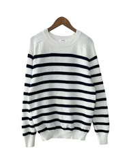 Classic Striped Breton Sweater – Long Sleeve Crewneck Pullover