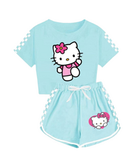 Hello Kitty Girls Short Sleeve T-Shirt and Shorts Set 2 Piece