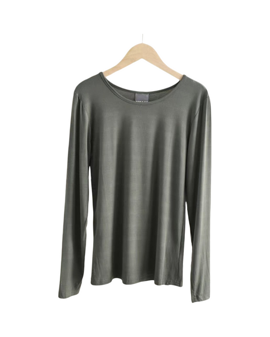 Ultra-Soft Bamboo Long Sleeve Shirt – Breathable Stretch Crewneck Top