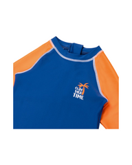 Boys' 3-Piece Swimsuit Trunk Rashguard Set and Sun Hat Swimwear