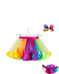 Multilayered Colorful Tutu Party Skirt for Girls with Fluffy Mesh Layers