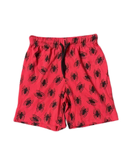 Red Spider & Brick Wall Print Jogger Shorts – Lightweight Stretch Summer Casual Activewear Shorts