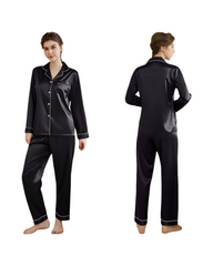 Breathable & Silky Satin Long-Sleeved Pyjamas Set