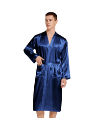 Cozy Soft Breathable Men Bathrobe Premium Lightweight Sleepwear Robe