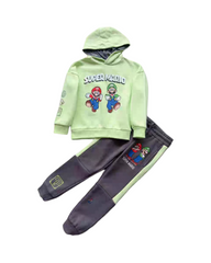 Nintendo Super Mario Bros Graphic Boys Hooded Sweatshirt and Pants Outfit