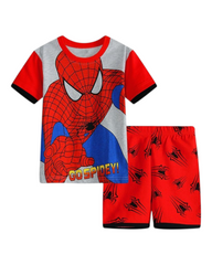 Superhero Patterned Boys' Short-Sleeved Pyjama Set
