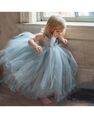 Elegant Kids Layered Tulle Party Dress – Puffy Princess Gown