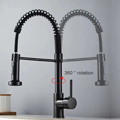 High-Arc Commercial Kitchen Faucet with Pull-Out Sprayer – Heavy Duty Hot and Cold Water Sink Mixer Tap