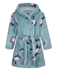 Fluffy Patterned Girls' Bath Robe