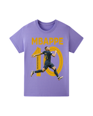 Soccer Superstar Mbappé Graphic Kids Short Sleeve Cotton Tee