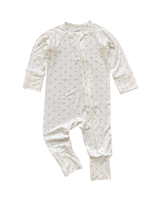 Long-Sleeve Cotton Zip Baby Romper