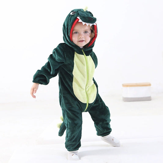 Dinosaur Halloween Costume for Kids – Soft Plush Toddler Animal Onesie Jumpsuit