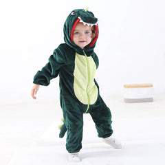 Dinosaur Halloween Costume for Kids – Soft Plush Toddler Animal Onesie Jumpsuit