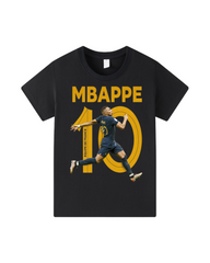 Soccer Superstar Mbappé Graphic Kids Short Sleeve Cotton Tee