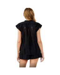 Lightweight Black Button Up Summer Set