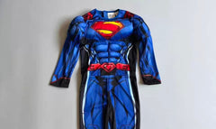 Superhero Cosplay Costume Jumpsuit with Character Print for Boys – Spider-Man & Superman Kids Dress Up Outfits