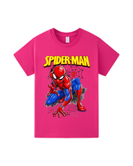 Spiderman Graphic T-Shirt Kids Short Sleeve Round Neck Cartoon Tee