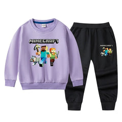 2-Piece Minecraft Cotton Sweatshirt & Joggers Set