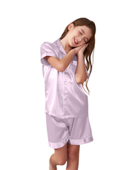 Kids' Silky Shirt and Shorts Pyjama Set