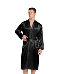 Cozy Soft Breathable Men Bathrobe Premium Lightweight Sleepwear Robe