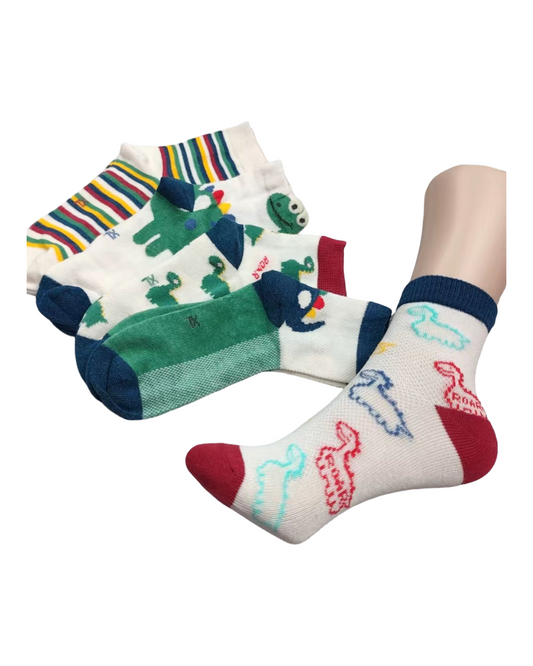 Dinosaur Pattern Cotton Socks 5PCS Pack