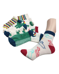 Dinosaur Pattern Cotton Socks 5PK