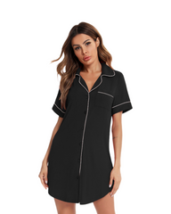 Modal Cotton Women's Relaxed-Fit Short Sleeve Loungewear Nightgown
