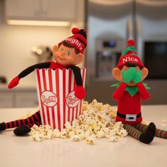 40cm Bendable Plush Christmas Elf Doll – Festive Naughty & Nice Holiday Shelf Sitter