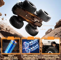 Remote Control Cybertruck Amphibious Toy car, 1:16 Scale Waterproofing Car Monster Truck Toys, 4WD All Terrain Off-Road Pickup with Rechargeable Battery, RC Cars