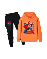 Spider-Man Print Kids Hoodie and Sweatpants Outfit Set