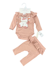 Baby bodysuit and Ruffled Pants Set