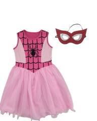 Girls Magical Spiderman Superhero Tutu Dress & Mask Set