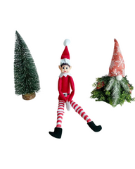 Festive Christmas Elf Holiday Doll Shelf  Decoration
