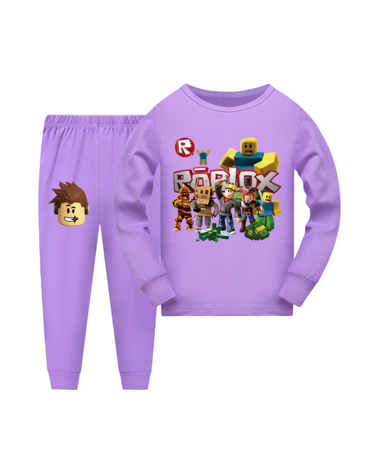 2-Piece Roblox Graphic Kids Long Sleeve Pullover and Track Pants Set