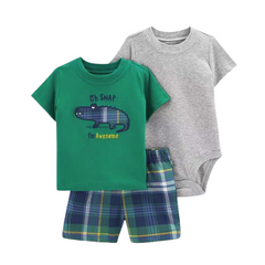 Three-Piece Patterned Baby Boys' Outfit Set