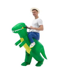 Inflatable Dinosaur Costume Ride On Green T-Rex Blow Up Outfit
