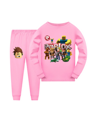 2-Piece Roblox Graphic Kids Long Sleeve Pullover and Track Pants Set