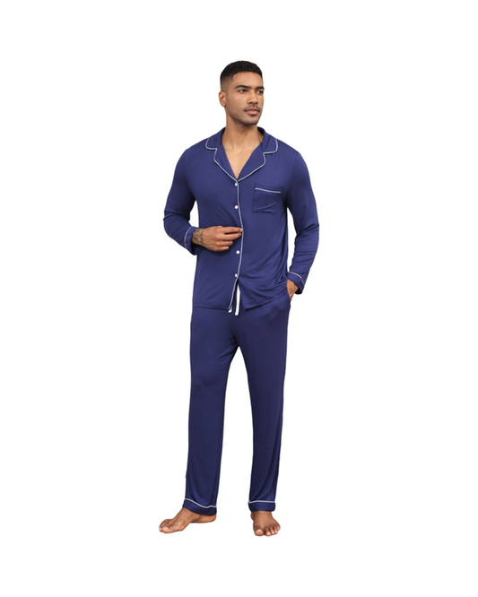 Stretch Modal Cotton Men's Long Sleeve Sleepwear Set