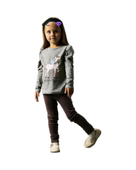Long Sleeve Sweatshirt Girls Unicorn Printed Cotton Top